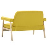 vidaXL Canapé à 2 places Tissu Jaune
