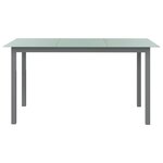 vidaXL Table de jardin Gris clair 150x90x74 cm Aluminium et verre