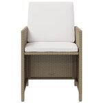 vidaXL Chaises à manger de jardin et coussins lot de 4 beige rotin
