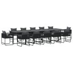 Ensemble de salle à manger de jardin de 18 pièces avec coussins en acier et poly rotin