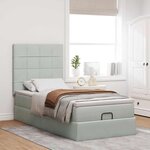 vidaXL Cadre de lit ottoman avec matelas gris clair 80x200 cm velours
