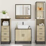 vidaXL Ensemble de meubles de salle de bain 4 Pièces chêne sonoma