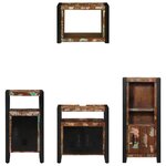 vidaXL Ensemble de mobilier de salle de bain avec étagère avec stockage avec porte 4 Pièces