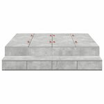 vidaXL Cadre de lit avec rangement Gris béton 140 cm Bois d'ingénierie