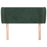vidaXL Tête de lit avec oreilles Vert foncé 83x23x78/88 cm Velours