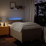 vidaXL Sommier à lattes de lit avec matelas crème 120x190 cm tissu