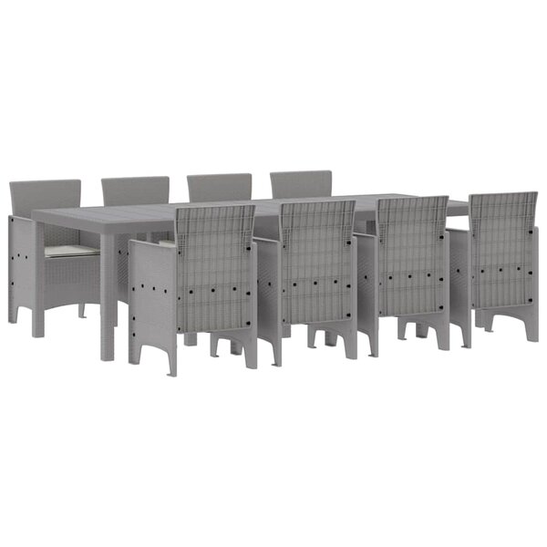vidaXL Ensemble de salle à manger pour jardin 9 Pièces Blanc Rattan Polt