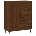 vidaXL Buffet haut Chêne marron 69 5x34x180 cm Bois d'ingénierie