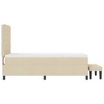 vidaXL Lit à ressorts avec tête de lit Crème 90 x 190 cm tissu