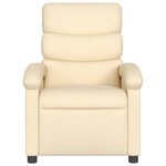 vidaXL Fauteuil inclinable de massage électrique crème tissu