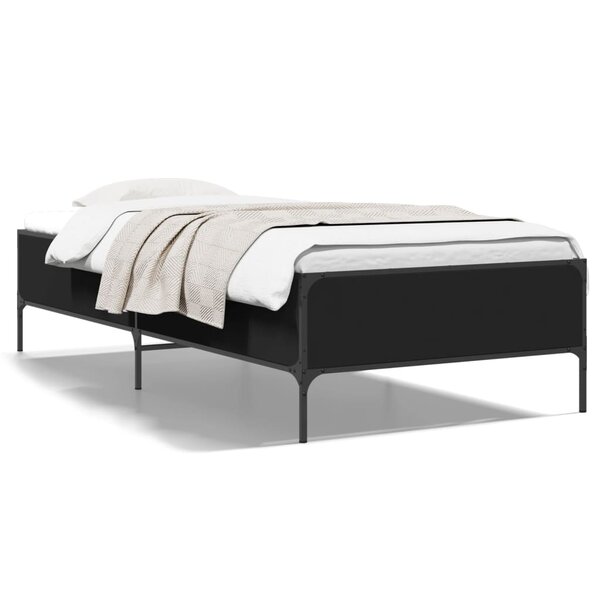 vidaXL Cadre de lit sans matelas noir 100x200 cm