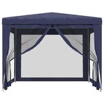 vidaXL Tente de fête avec 4 parois latérales en maille Bleu 3x3 m PEHD