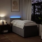 vidaXL Sommier à lattes de lit avec matelas Taupe 100x200 cm Tissu