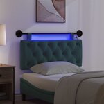 vidaXL Tête de lit suspendue Avec lumière LED Vert foncé Tissu