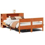 vidaXL Lit bibliothèque sans matelas cire marron 140x190 cm pin massif