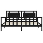 vidaXL Cadre de lit sans matelas noir 200x200 cm bois massif de pin