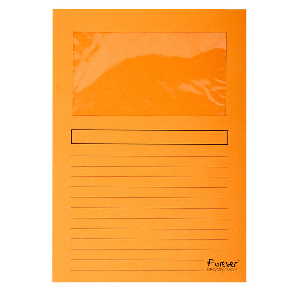 Paquet 25 chemises à fenêtre FOREVER Orange EXACOMPTA