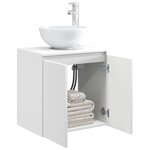 vidaXL Vanité de lavabo mural Blanc 49 5 x 35 x 63 cm