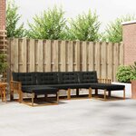 vidaXL Ensemble de canapés d'extérieur 6 Pièces Naturel et Noir