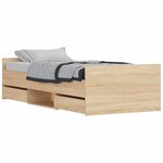 vidaXL Cadre de lit tête de lit et pied de lit chêne sonoma 100x200 cm