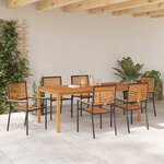 vidaXL Ensemble de salle à manger pour jardin 7 Pièces Noir Poly rotin