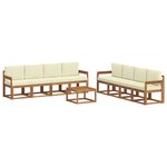 vidaXL Ensemble de canapés d'extérieur 9 Pièces Naturel et Crème
