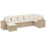 vidaXL Salon de jardin avec coussins 7 Pièces beige résine tressée