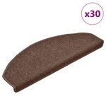 vidaXL Tapis d'escalier 30 Pièces marron 65x24x4 cm