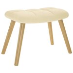 vidaXL Chaise à bascule avec repose-pied Crème Tissu