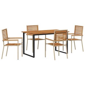 vidaXL Ensemble de salle à manger pour jardin 5 Pièces Beige