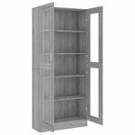 vidaXL Armoire à vitrine Sonoma gris 82 5x30 5x185cm Bois ingénierie