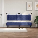 vidaXL Tête de lit suspendue Bleu police Velours
