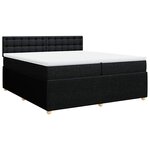 vidaXL Sommier à lattes de lit avec matelas Noir 200x200 cm Tissu