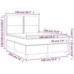 vidaXL Sommier à lattes de lit avec matelas Noir 140x190 cm Tissu