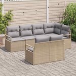 vidaXL Ensemble de canapé de jardin 7 Pièces Beige et Gris clair