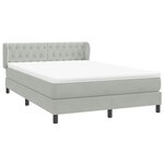 vidaXL Sommier à lattes de lit et matelas gris clair 160x210cm velours
