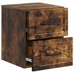 vidaXL Cabinet de chevet mural 2 Pièces Chêne fumé 34 5 x 33 x 40 cm