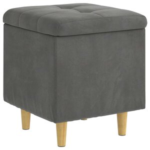 vidaXL Ottoman avec rangement Gris foncé 40 x 40 x 45 cm Velours