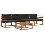 vidaXL Ensemble de canapés d'extérieur 5 pc Naturel et Noir