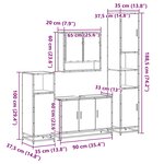 vidaXL Ensemble de meubles de salle de bain 4 Pièces chêne marron