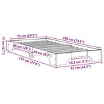 vidaXL Cadre de lit Pin massif 197 x 82 x 17 cm Bois massif en pin