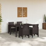 vidaXL Ensemble de salle à manger pour jardin 5 Pièces Marron Rattan Polt