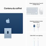 Apple - 24 iMac Retina 4,5K (2021) - Puce Apple M1 - RAM 8Go - Stockage 512Go - GPU 8 coeurs - 2 Ports USB 3 - Bleu