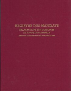 REGISTRE Immobilier - MANDAT TRANSACTION IMMEUBLE & FONDS COMMERCE 32X25 200 P. ELVE