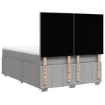 vidaXL Sommier à lattes de lit avec matelas Gris clair 140x200cm Tissu