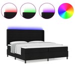 vidaXL Lit à ressorts avec matelas Noir 200 x 200 cm tissu