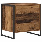 vidaXL Table de chevet avec tiroir 2 Pièces Bois Ancien 50 x 39 5 x 50 cm