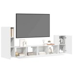 vidaXL Ensemble de meubles TV 4 Pièces Blanc Bois d'ingénierie