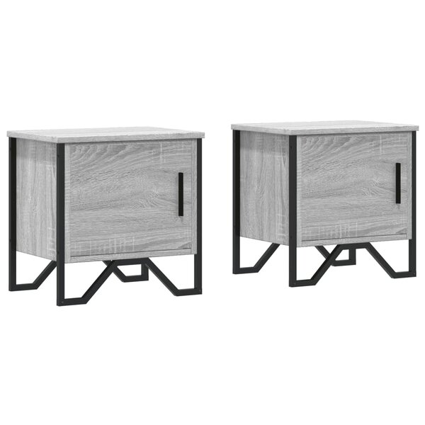 vidaXL Tables de chevet 2 Pièces sonoma gris 40x30x40 cm bois ingénierie