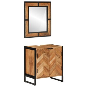 vidaXL Ensemble de meubles salle de bain 2 Pièces fer et bois d'acacia